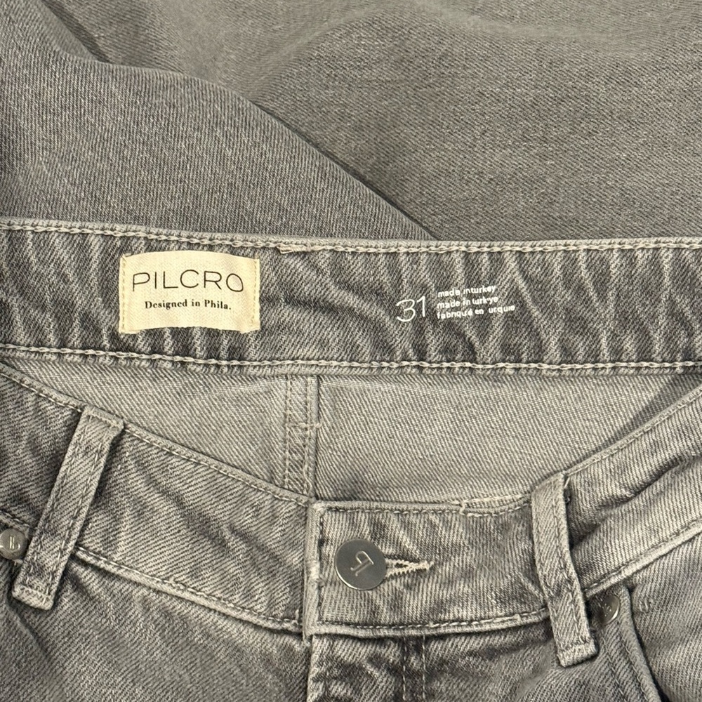 ANTHROPOLOGIE PILCRO The Austyn High Rise Wide Leg Cuffed Jean Grey NEW - Picture 8 of 9